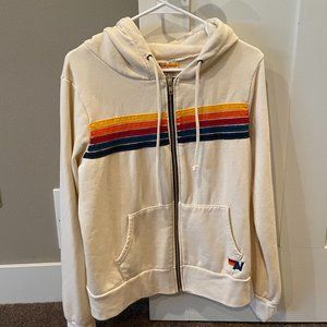 Aviator Nation - 5 STRIPE HOODIE - VINTAGE WHITE